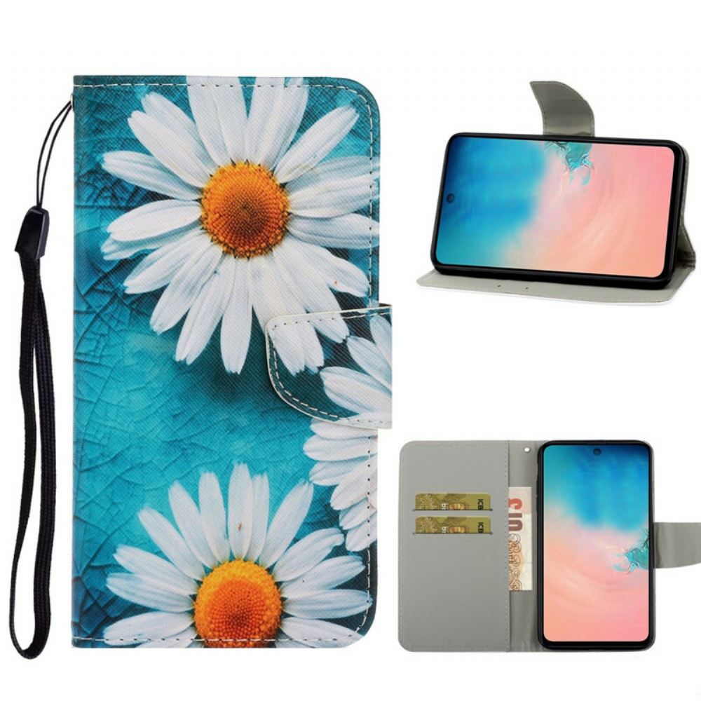 Flipové Pouzdro Na Samsung Galaxy S20 Na Lana Strappy Daisies