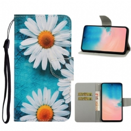 Flipové Pouzdro Na Samsung Galaxy S20 Na Lana Strappy Daisies