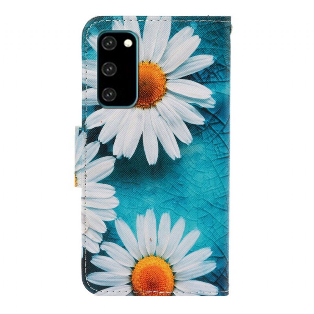 Flipové Pouzdro Na Samsung Galaxy S20 Na Lana Strappy Daisies