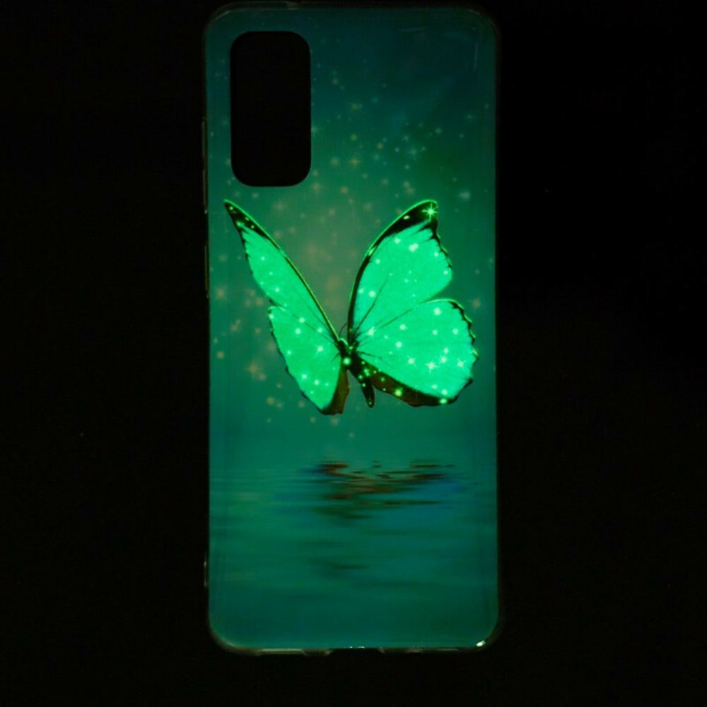 Kryt Na Samsung Galaxy S20 Fluorescenční Modrý Motýl