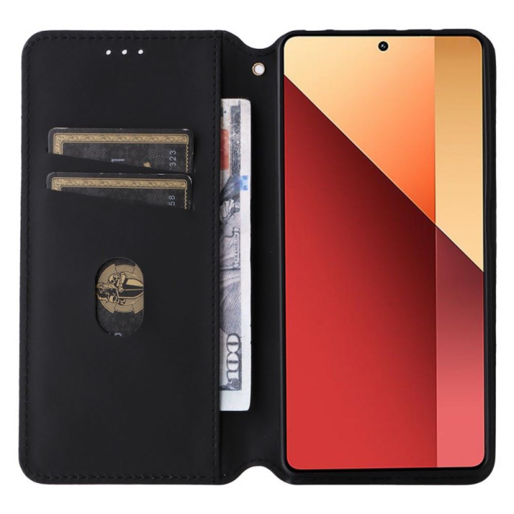 Kožené Pouzdro Folio Xiaomi Redmi Note 13 Pro 4g Diamantový Vzor