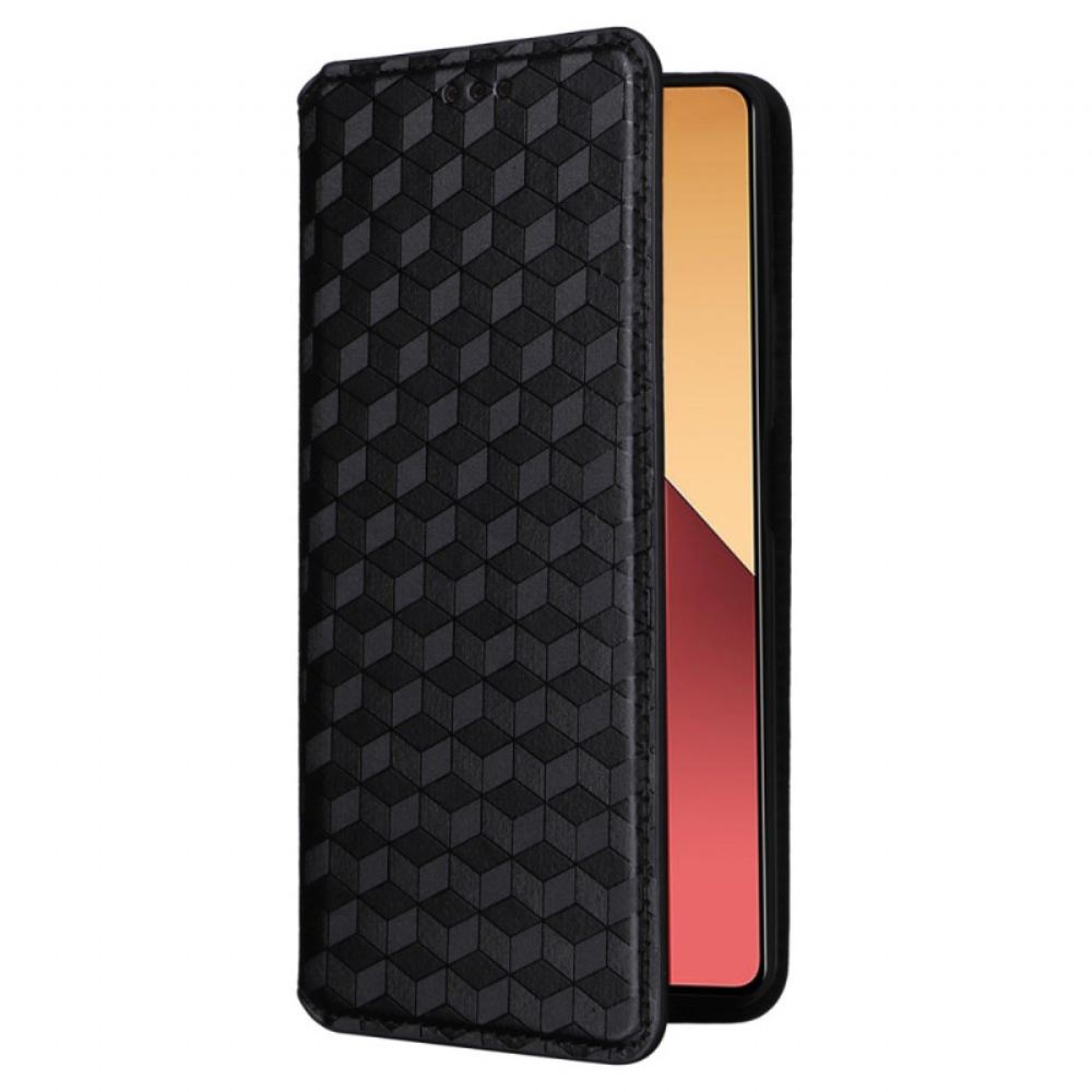 Kožené Pouzdro Folio Xiaomi Redmi Note 13 Pro 4g Diamantový Vzor