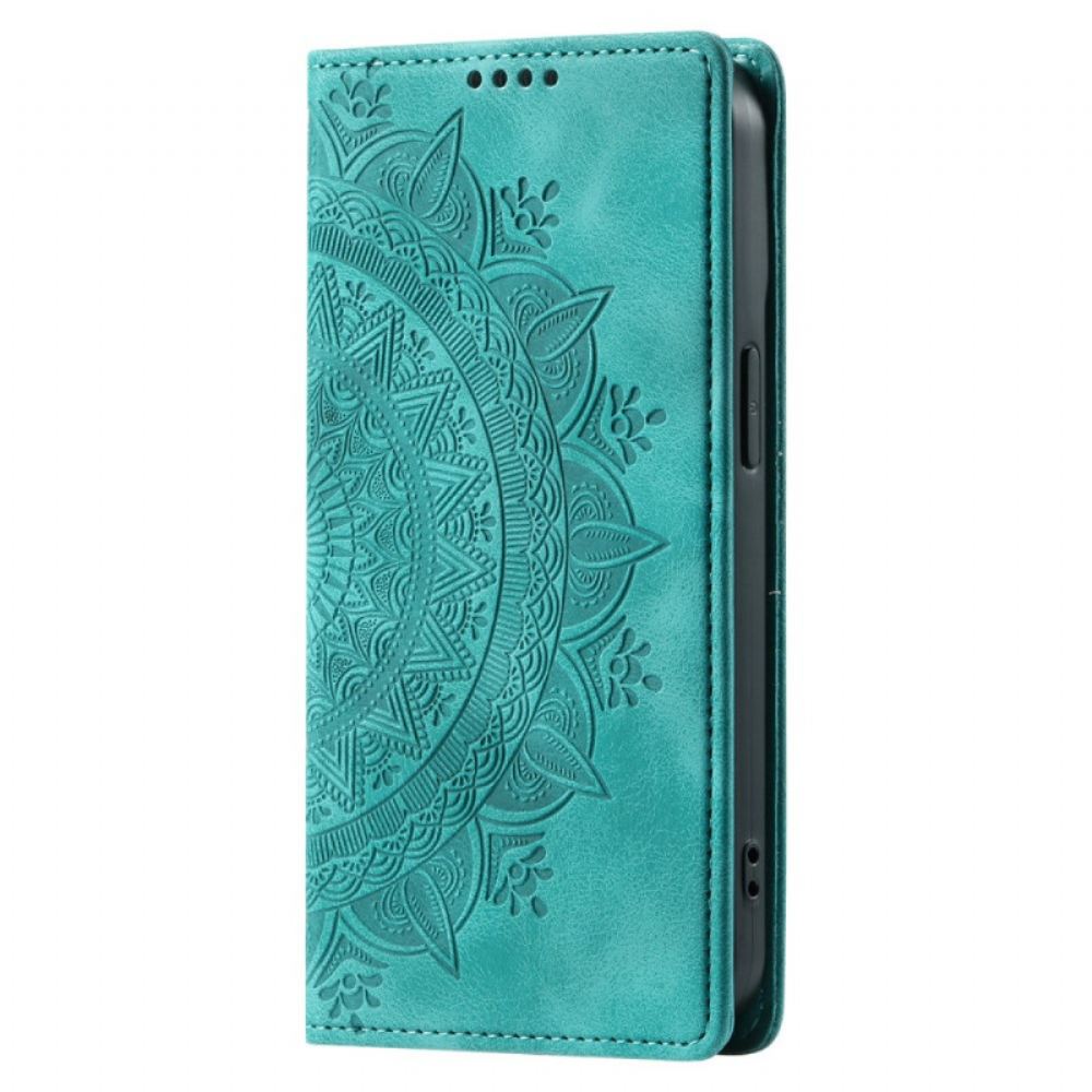 Kožené Pouzdro Folio Xiaomi Redmi Note 13 Pro 4g Mandala Suede Effect