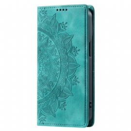 Kožené Pouzdro Folio Xiaomi Redmi Note 13 Pro 4g Mandala Suede Effect