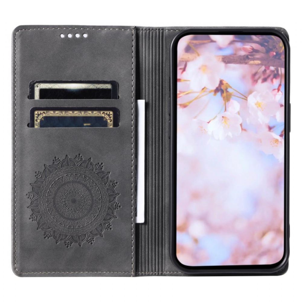 Kožené Pouzdro Folio Xiaomi Redmi Note 13 Pro 4g Mandala Suede Effect