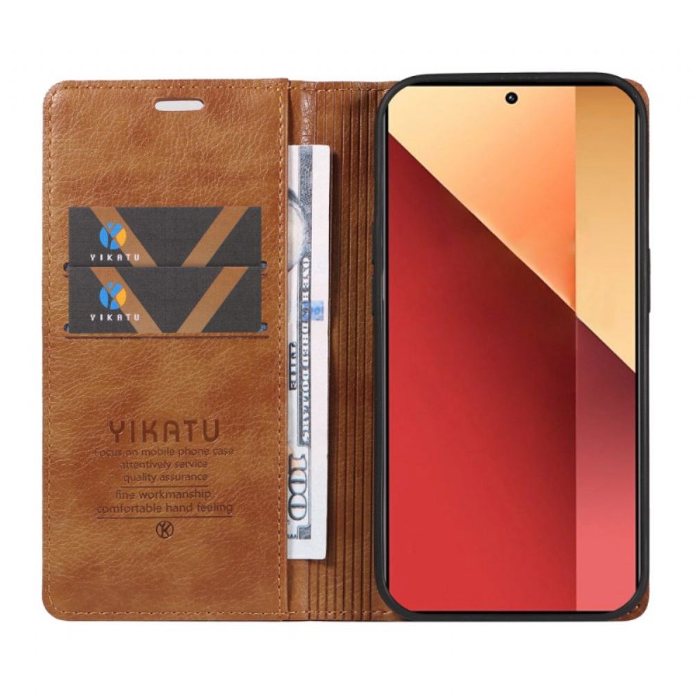 Kožené Pouzdro Folio Xiaomi Redmi Note 13 Pro 4g Vintage Yikatu