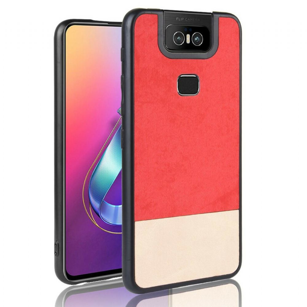 Kryt Na Asus ZenFone 6 Dvoubarevná Umělá Kůže