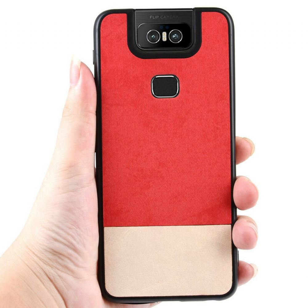 Kryt Na Asus ZenFone 6 Dvoubarevná Umělá Kůže