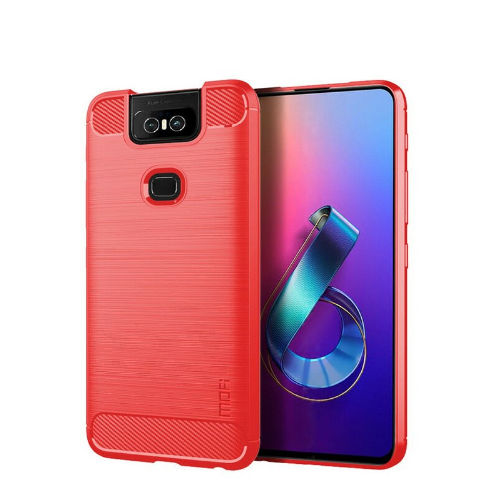 Kryt Na Asus ZenFone 6 Mofi Kartáčované Uhlíkové Vlákno