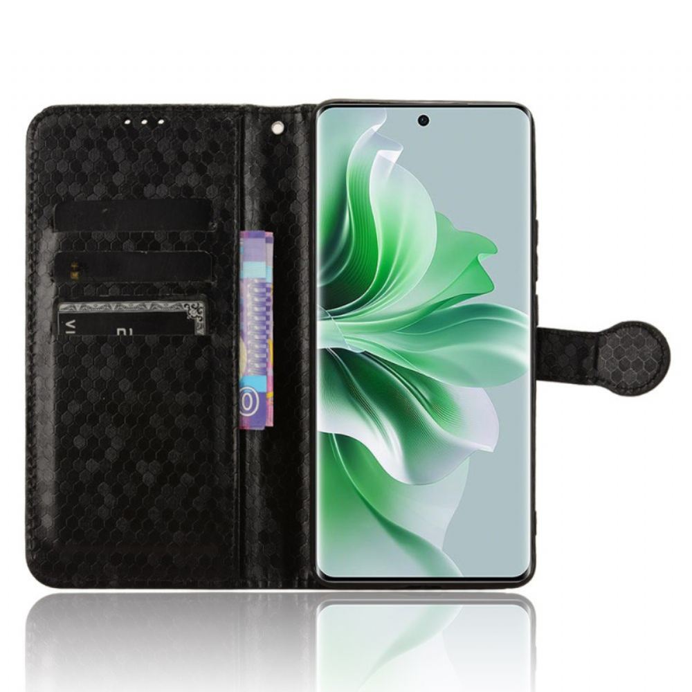 Kožený Kryt Oppo Reno 11 5g Lesklé Tečky S Páskem