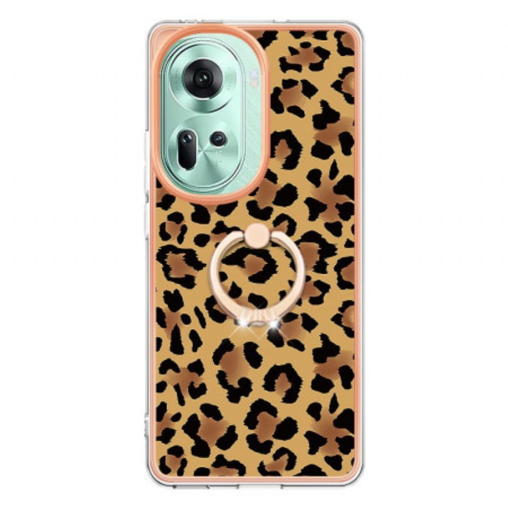 Kryt Oppo Reno 11 5g Kryty Na Mobil Držák Prstenu S Leopardím Vzorem