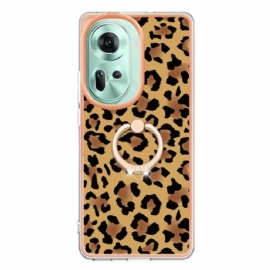 Kryt Oppo Reno 11 5g Kryty Na Mobil Držák Prstenu S Leopardím Vzorem