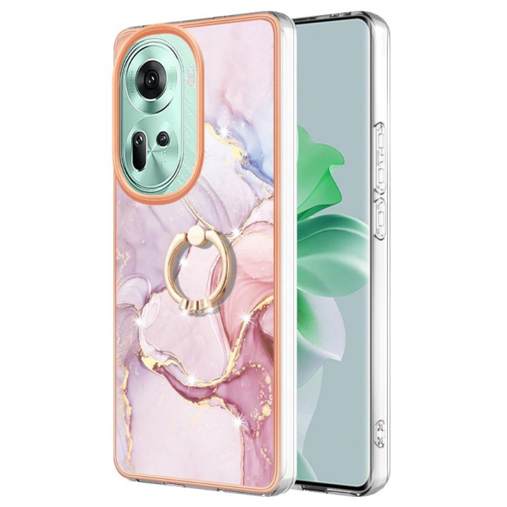 Kryt Oppo Reno 11 5g Kryty Na Mobil Podpěrný Kroužek Mramorového Designu