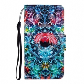 Flipové Pouzdro Na Xiaomi Redmi Note 8 Pro Na Lana Okázalá Strappy Mandala