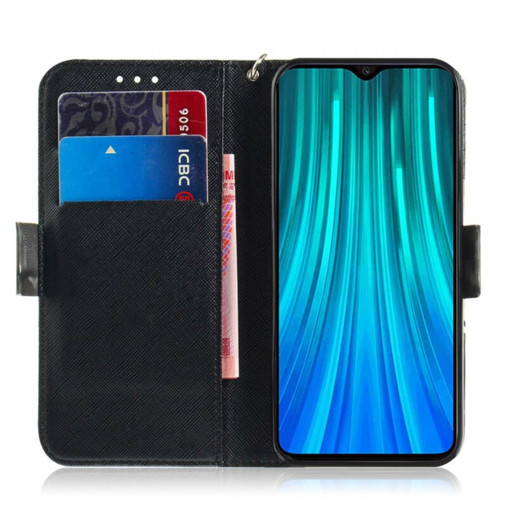 Flipové Pouzdro Na Xiaomi Redmi Note 8 Pro Na Lana Rozzlobená Panda S Popruhem