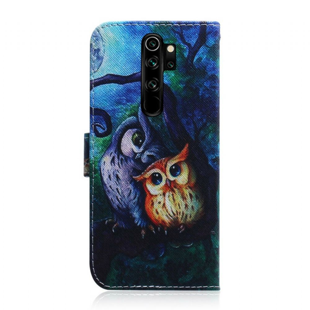 Flipové Pouzdro Na Xiaomi Redmi Note 8 Pro Malování Sov