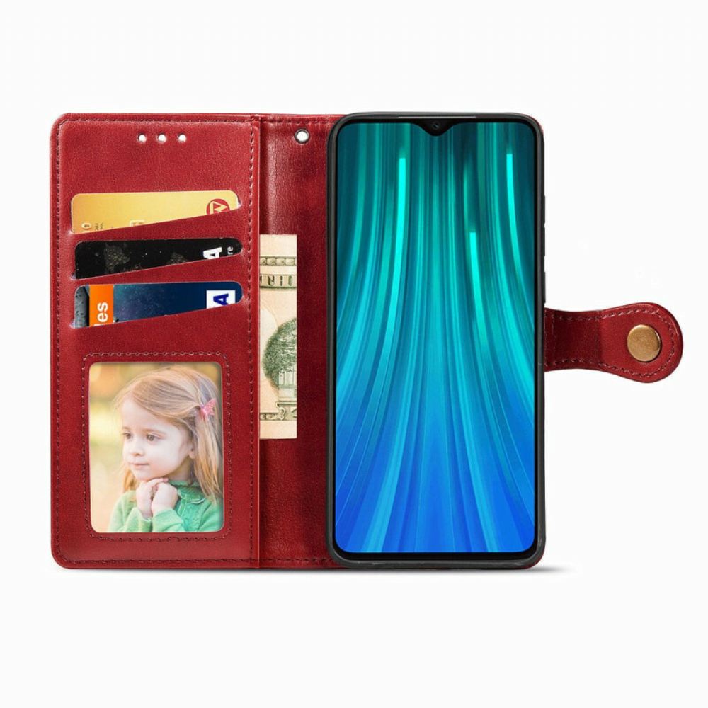 Flipové Pouzdro Na Xiaomi Redmi Note 8 Pro Umělá Kůže A Vintage Spona