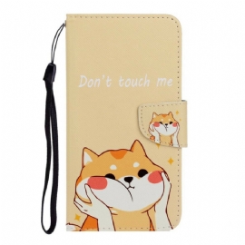 Kožené Pouzdro Na Xiaomi Redmi Note 8 Pro Na Lana Nedotýkej Se Mě Strappy Cat