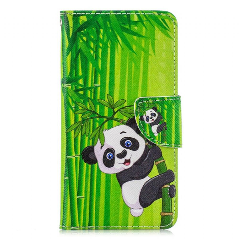 Kožené Pouzdro Na Xiaomi Redmi Note 8 Pro Panda A Bambus