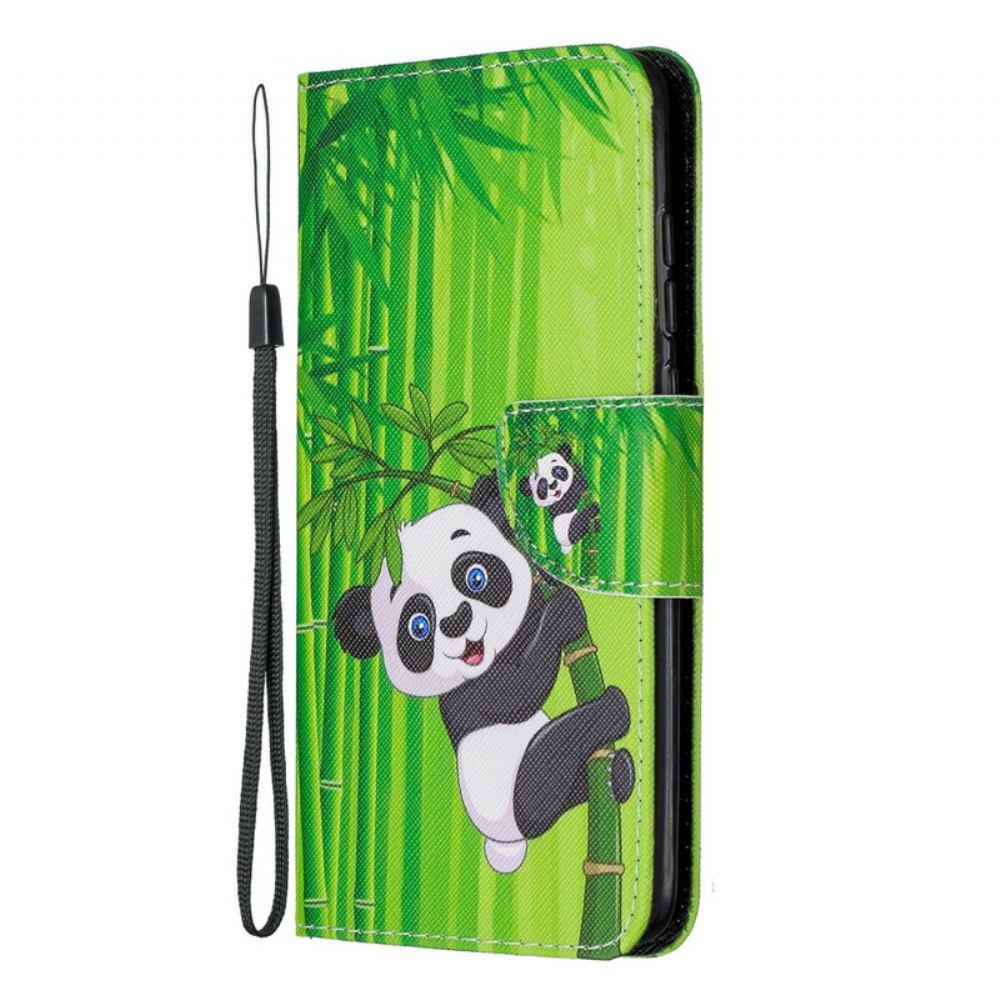 Kožené Pouzdro Na Xiaomi Redmi Note 8 Pro Panda A Bambus