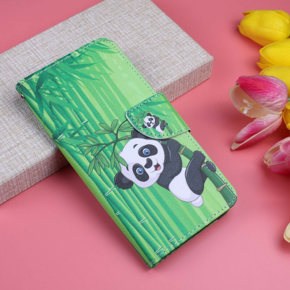 Kožené Pouzdro Na Xiaomi Redmi Note 8 Pro Panda A Bambus