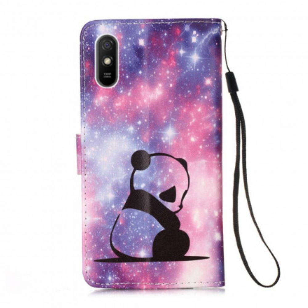 Flipové Pouzdro Na Xiaomi Redmi 9A Na Lana Lanyard Panda Musings