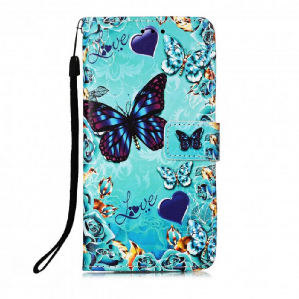 Flipové Pouzdro Na Xiaomi Redmi 9A Na Lana Love Butterflies Strappy