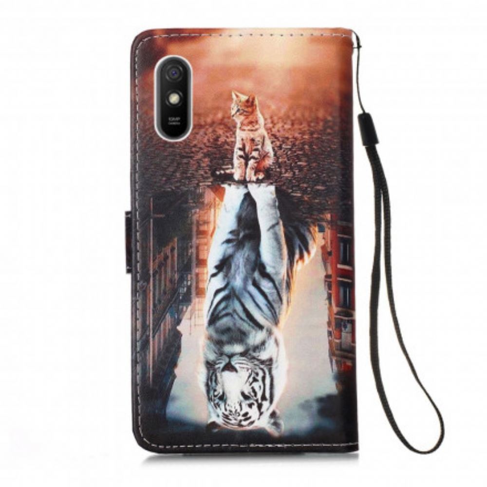 Flipové Pouzdro Na Xiaomi Redmi 9A Na Lana Snímky Ernesta The Thong Cat