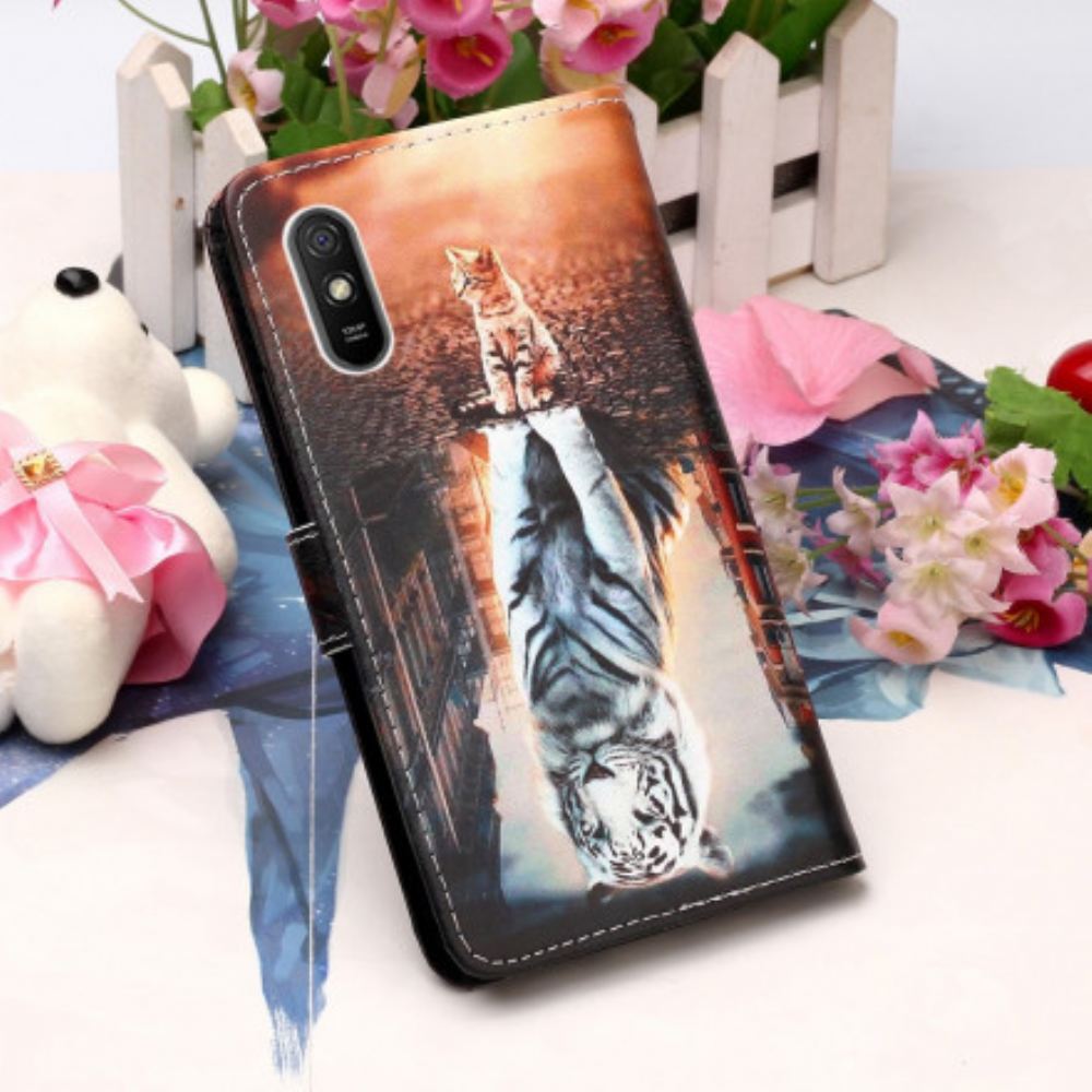 Flipové Pouzdro Na Xiaomi Redmi 9A Na Lana Snímky Ernesta The Thong Cat