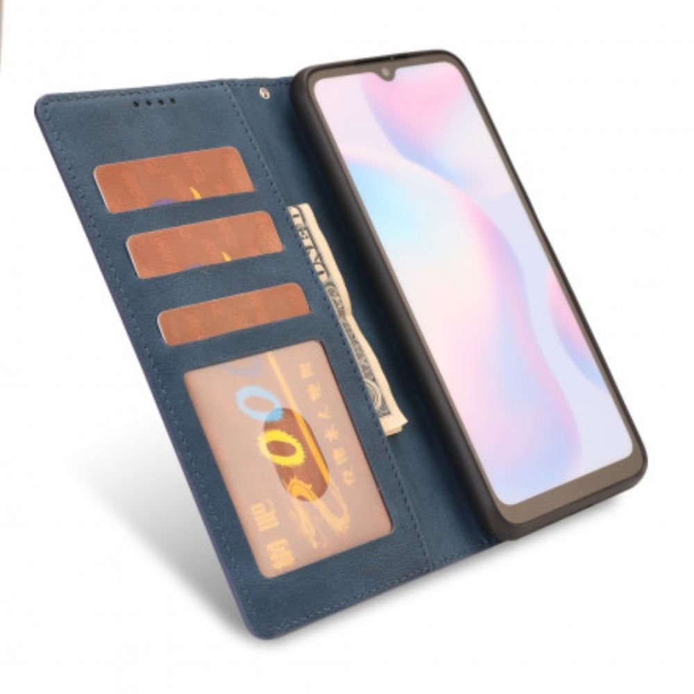 Flipové Pouzdro Na Xiaomi Redmi 9A Matný Povrch S Koženým Efektem