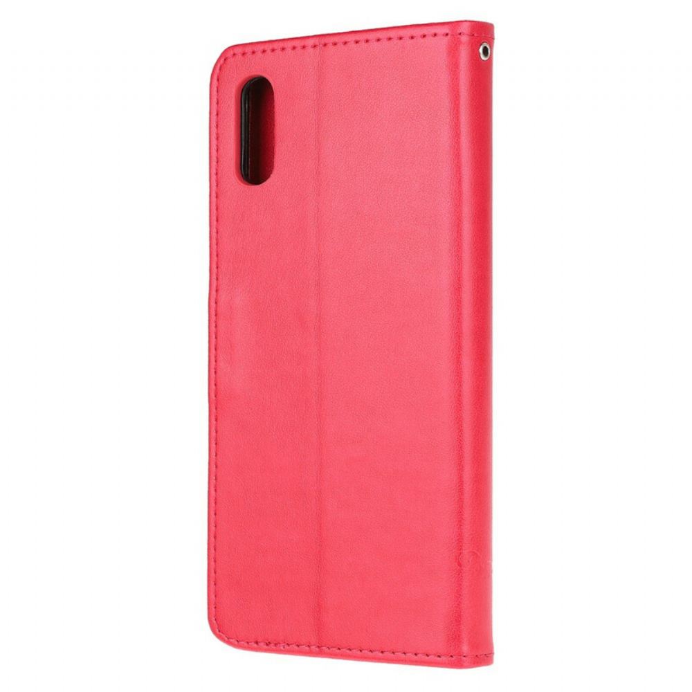 Kožené Pouzdro Na Xiaomi Redmi 9A Asijští Motýli A Květiny