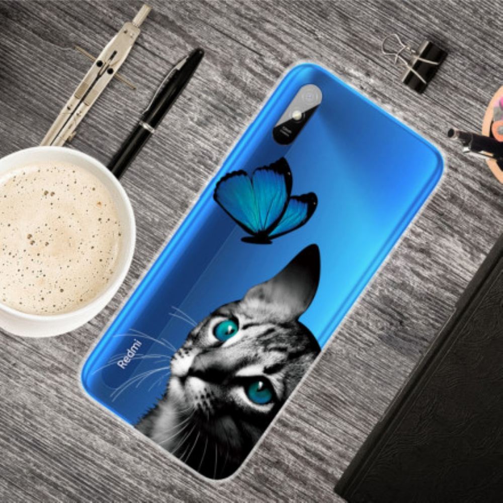 Kryt Na Xiaomi Redmi 9A Kočka A Motýl