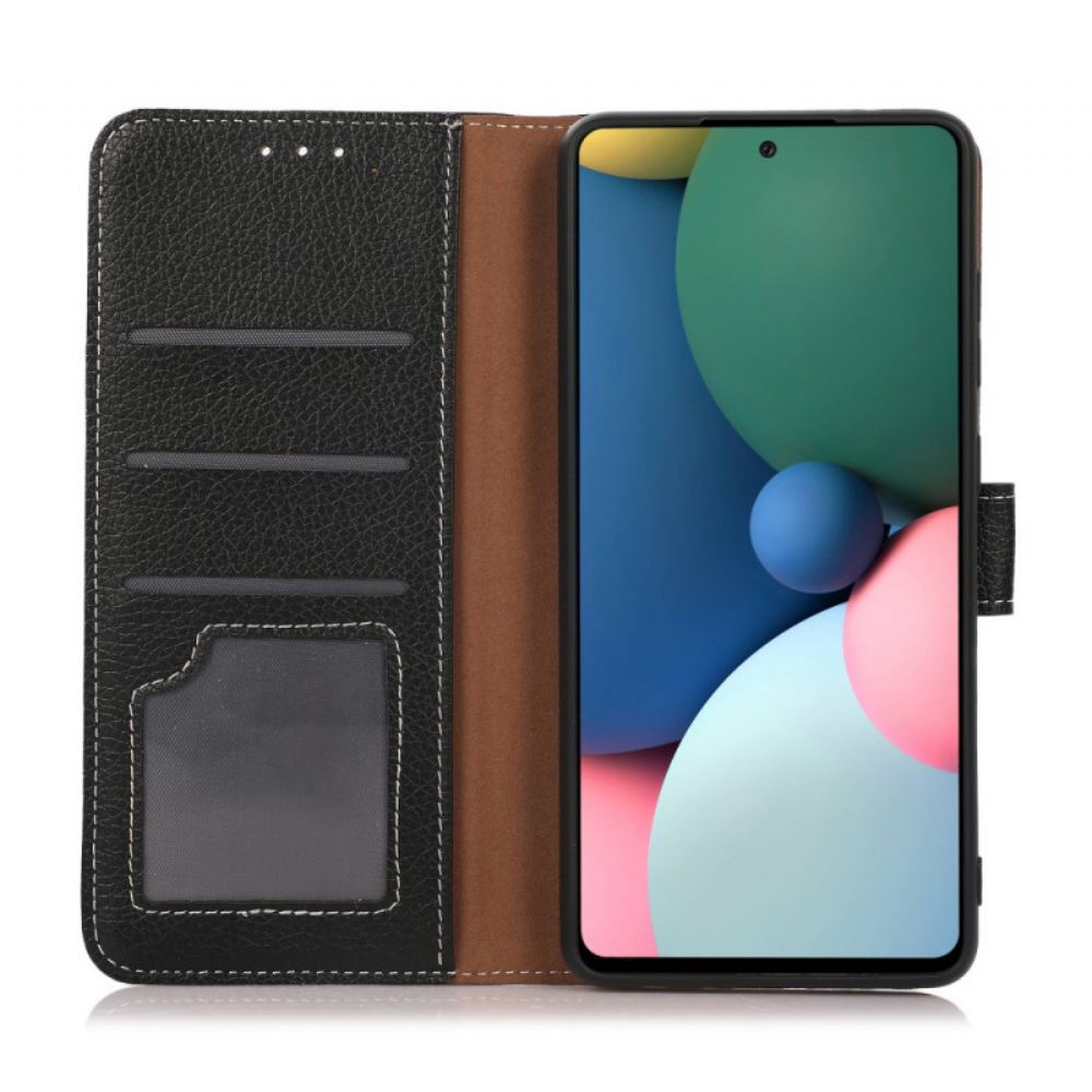 Flipové Pouzdro Na Xiaomi Redmi Note 10 Pro Odkryté Švy Liči