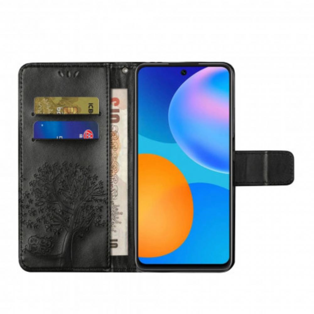 Kožené Pouzdro Na Xiaomi Redmi Note 10 Pro Na Lana Strom A Sovy