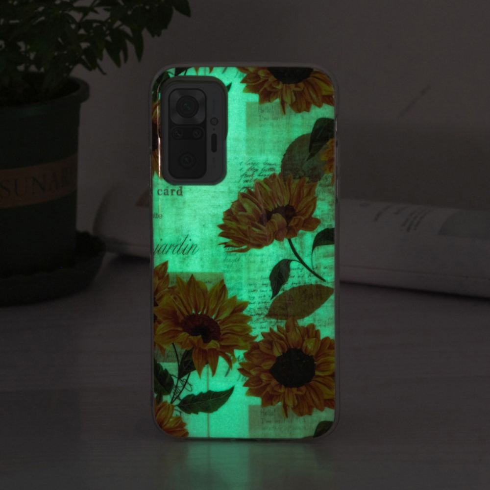 Kryt Na Xiaomi Redmi Note 10 Pro Řada Fluorescenčních Květin