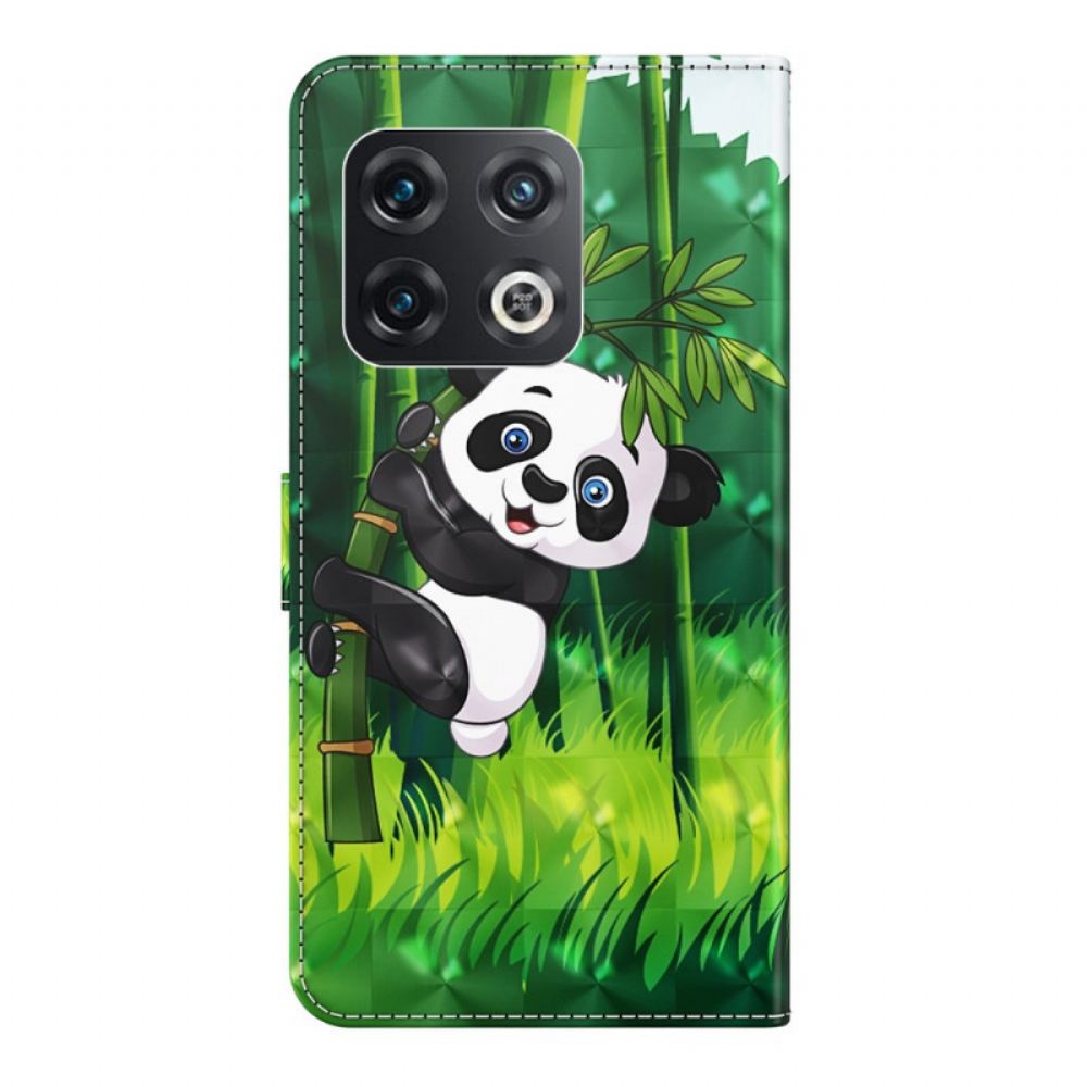 Kožené Pouzdro Na OnePlus 10 Pro 5G Na Lana Panda Se Šňůrkou