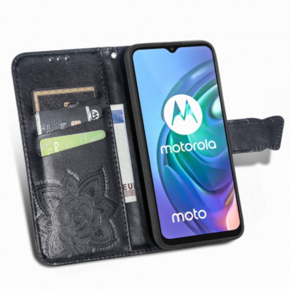 Flipové Pouzdro Na Moto G10 / G30 Poloviční Motýl