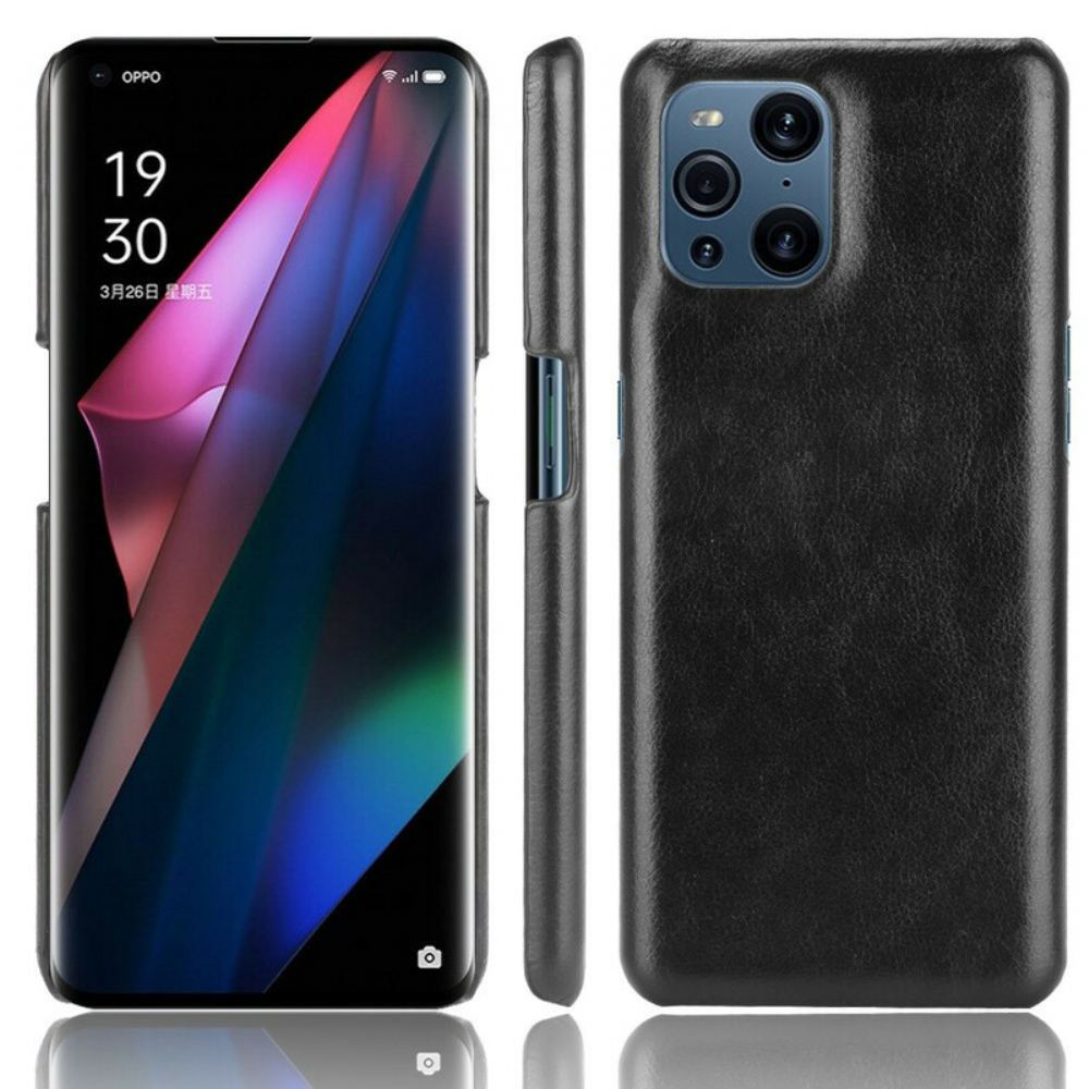 Kryt Na Oppo Find X3 / X3 Pro Kožený Efekt Litchi