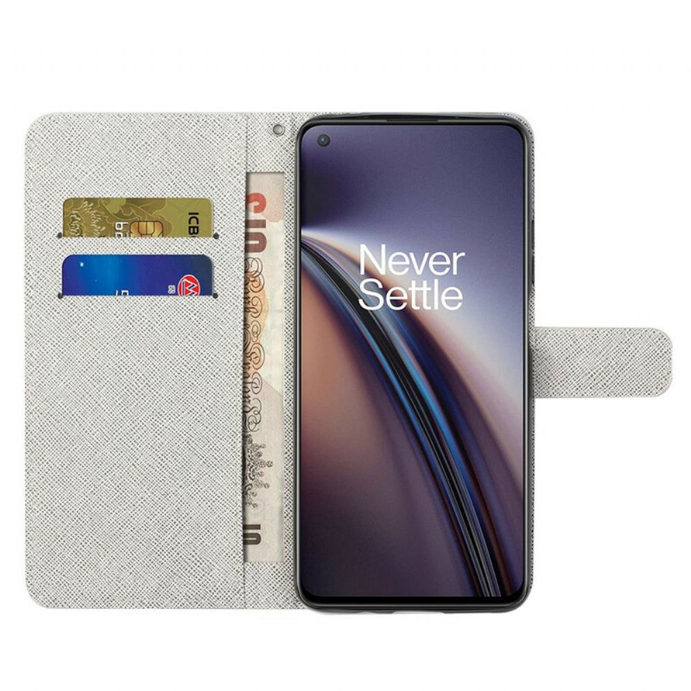 Flipové Pouzdro Na OnePlus Nord 2 5G Na Lana Květiny Na Lunárním Popruhu