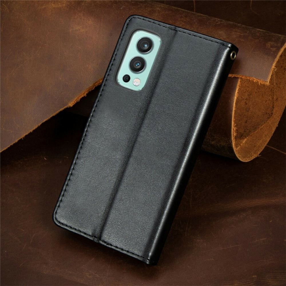 Flipové Pouzdro Na OnePlus Nord 2 5G Umělá Kůže A Vintage Spona