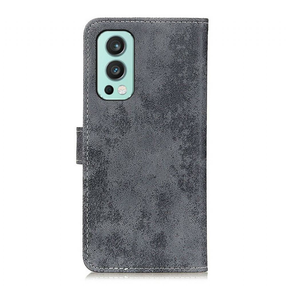 Kožené Pouzdro Na OnePlus Nord 2 5G Vintage Umělá Kůže