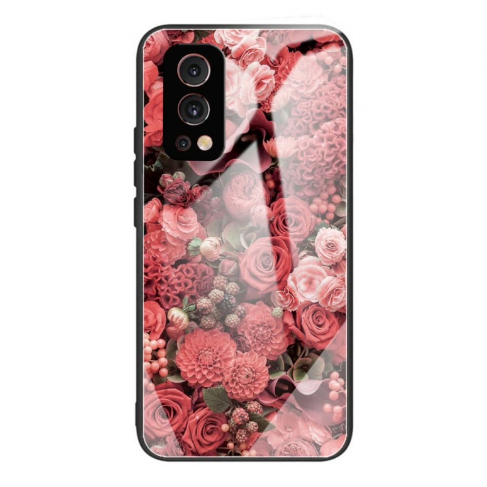 Kryt Na OnePlus Nord 2 5G Tvrzené Sklo Pink Flowers