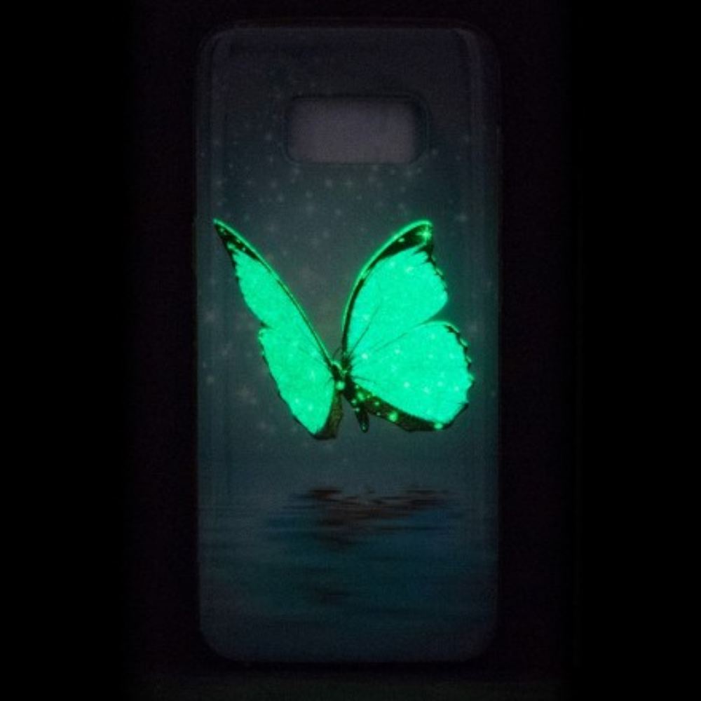 Kryt Na Samsung Galaxy S8 Fluorescenční Modrý Motýl