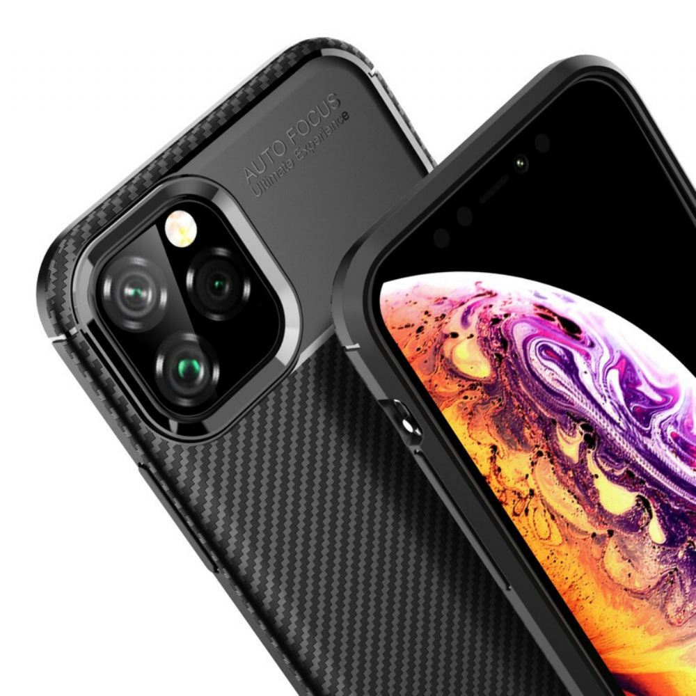 Kryt Na iPhone 11 Pro Flexibilní Textura Uhlíkových Vláken