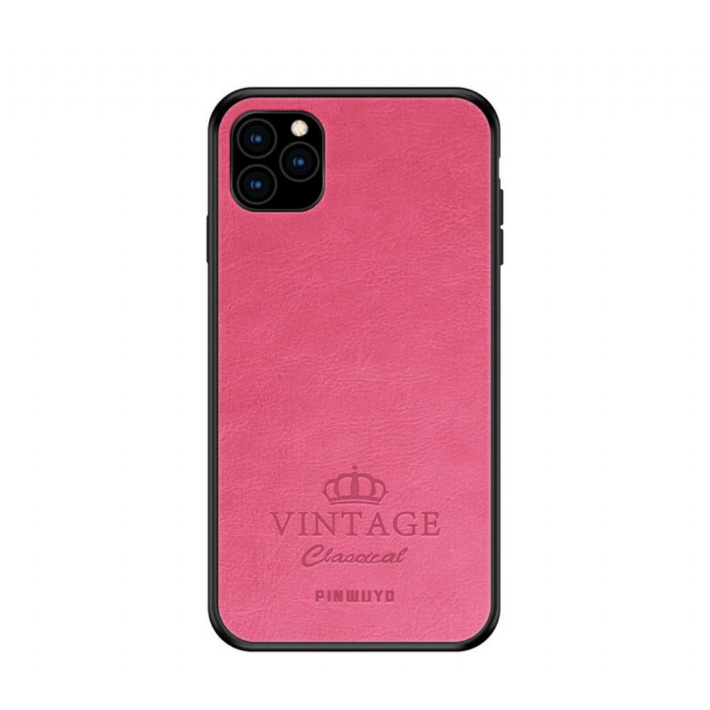 Kryt Na iPhone 11 Pro Vintage Kožený Efekt Pinwuyo