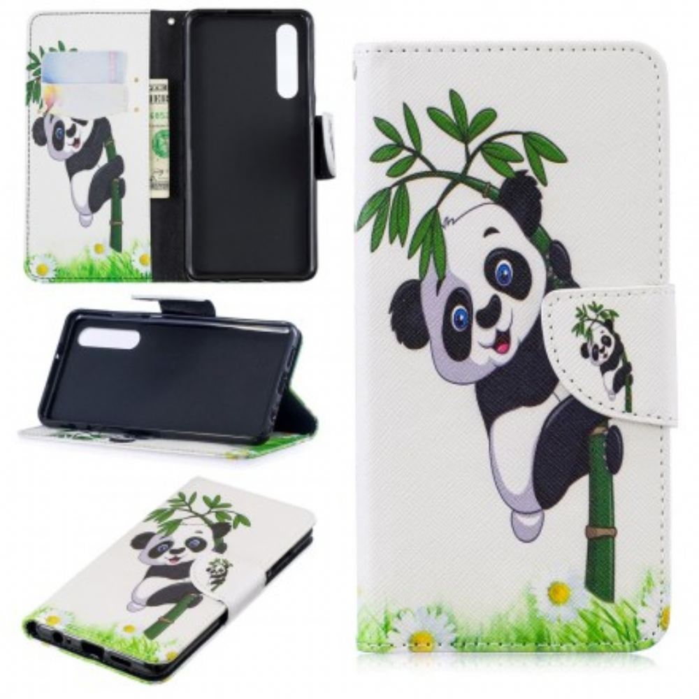 Flipové Pouzdro Na Huawei P30 Panda Na Bambusu