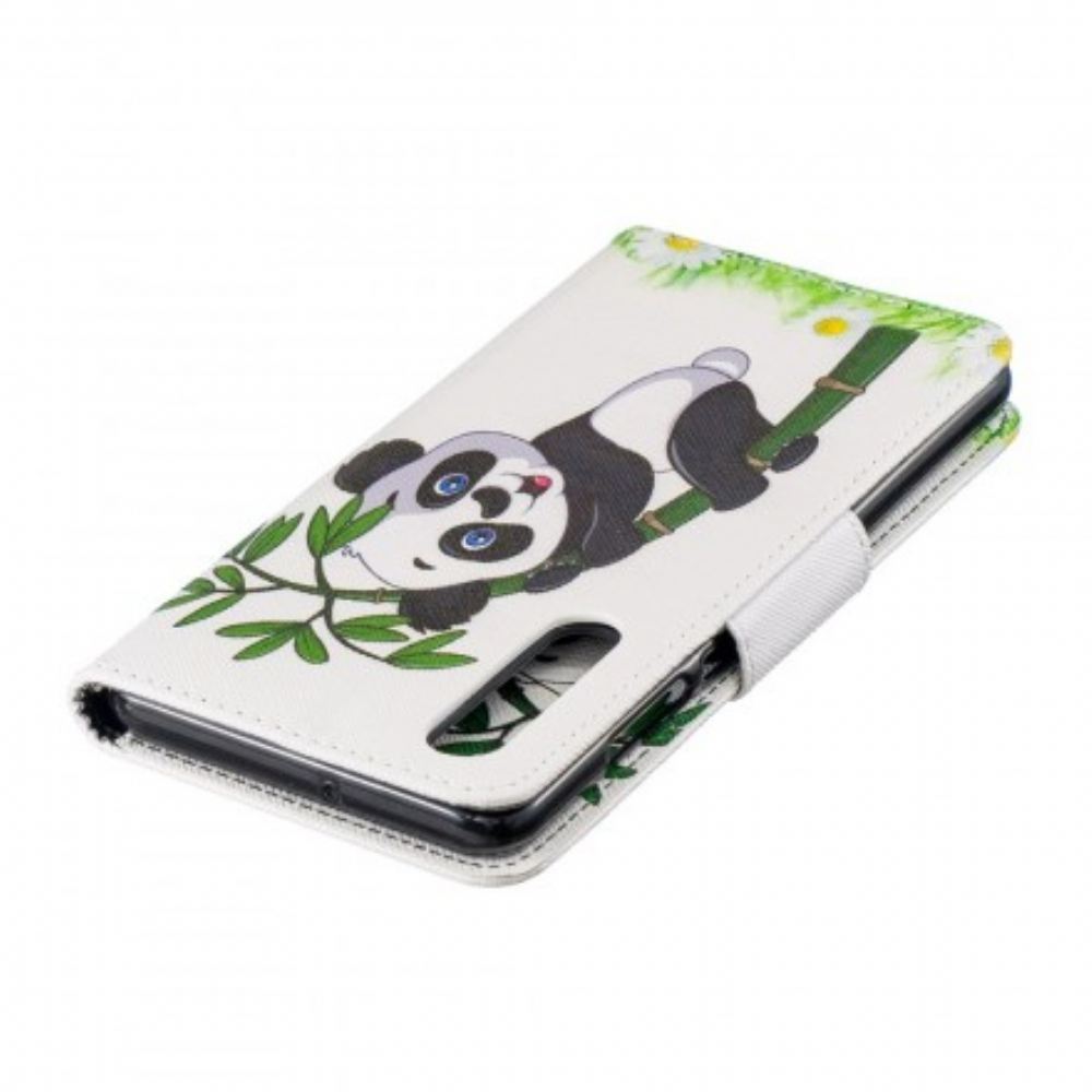 Flipové Pouzdro Na Huawei P30 Panda Na Bambusu