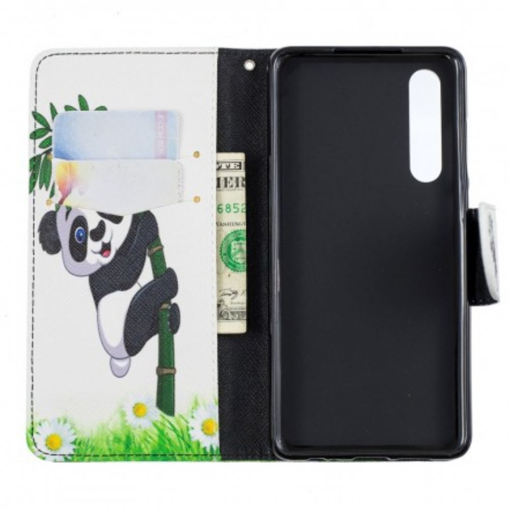 Flipové Pouzdro Na Huawei P30 Panda Na Bambusu