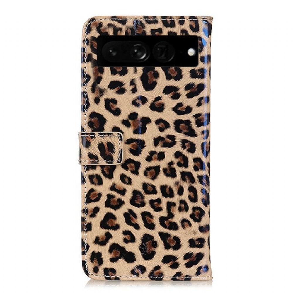 Flipové Pouzdro Na Google Pixel 7 Pro Efekt Leopardí Kůže