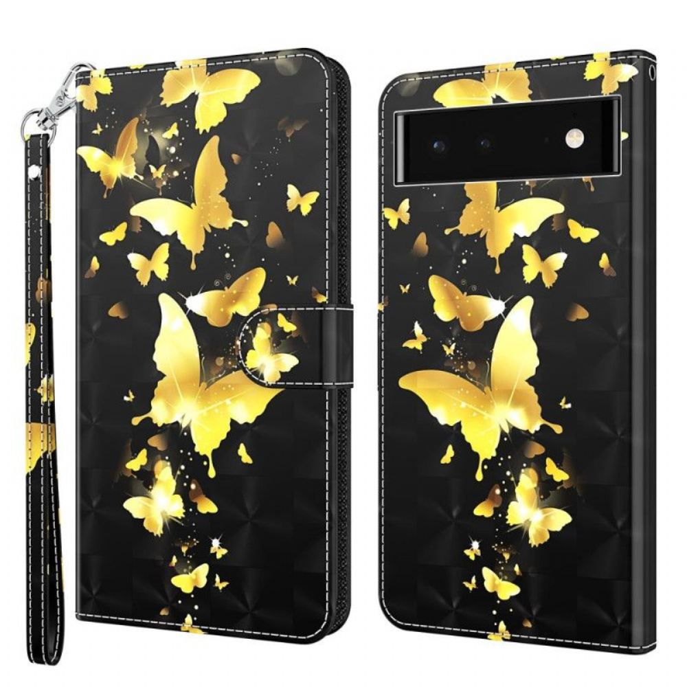 Flipové Pouzdro Na Google Pixel 7 Pro Na Lana Tanga Butterflies